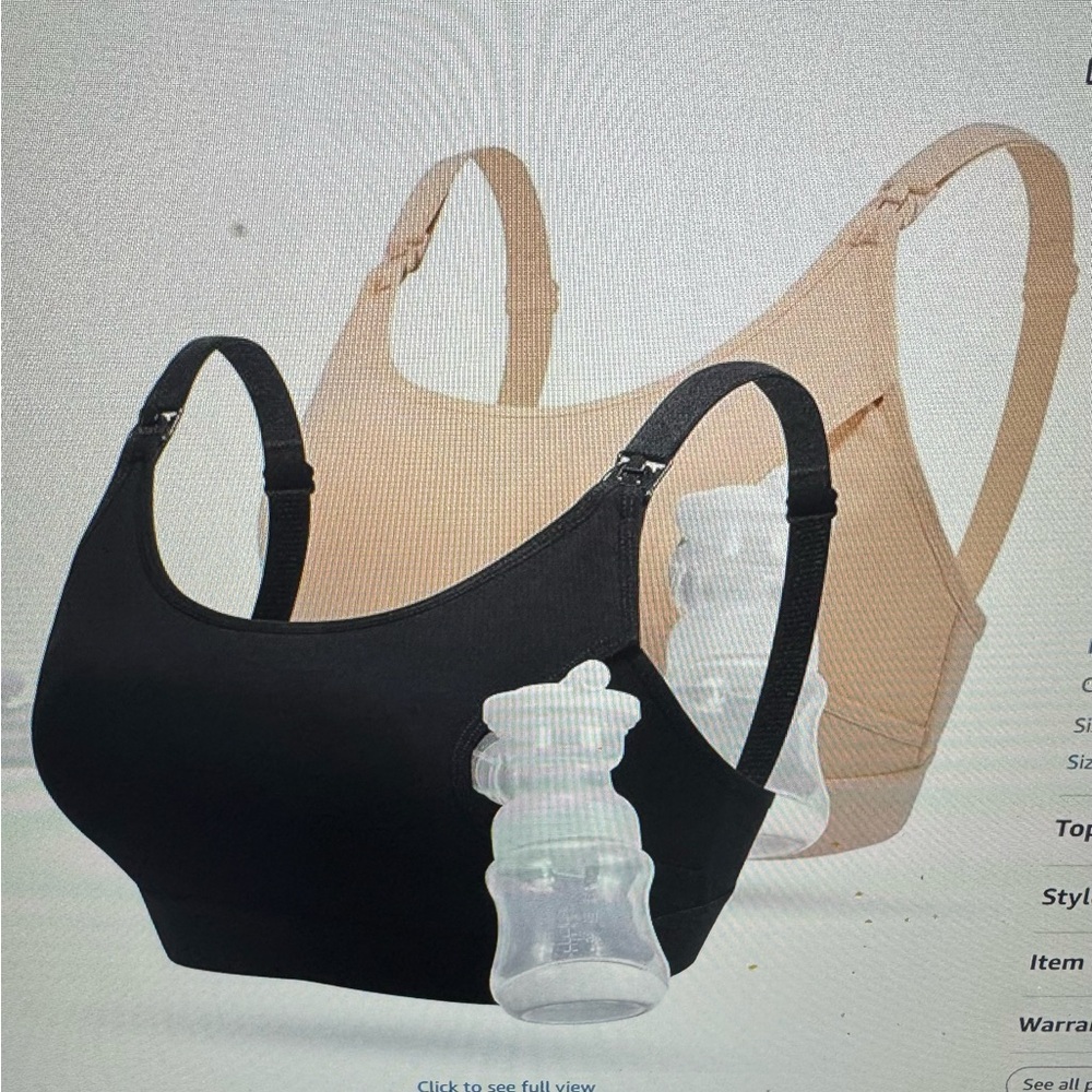 Women's Nursing Bra Set - Black and Tan